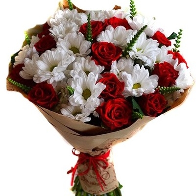 Букет из роз и хризантем "Вивьен" с доставкой по Александровскому